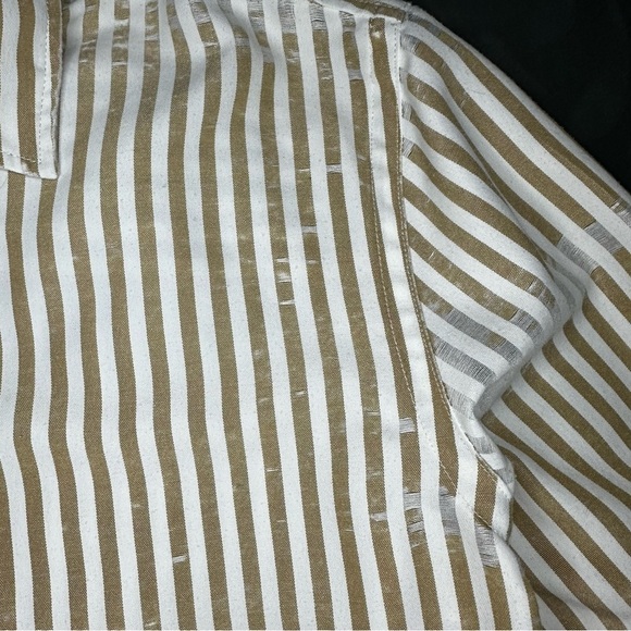 Reformation Womens Striped Button Down Deadstock XS Shirt Distressed - Picture 4 of 12